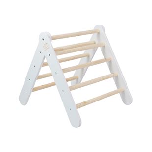 Obrázok Detský drevený rebrík trojuholník Pikler: biely