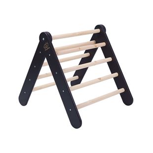 Obrázok Detský drevený rebrík trojuholník Pikler: čierny