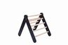 Obrázok z Detský drevený rebrík veľký Pikler s domčekovým poťahom: čierny, poťah šedomodrý