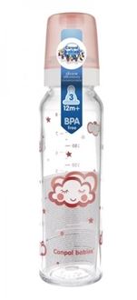 Obrázok z Sklenená fľaštička 240 ml Mráčik - ružová