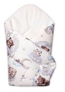 Obrázok Novorodenecká bavlnená zavinovačka , Zvieratká na mráčiku, modrá/biela