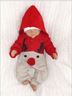 Obrázok z Detský pletený Vianočný overal s kapucňou a gombíkmi Baby Sob, červený