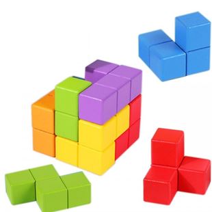 Obrázok Drevené kocky tetris