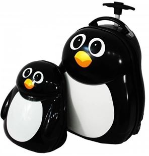 Obrázok Detský cestovný kufor a batôžtek Tučniak 29l