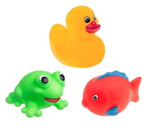 Obrázok Gumové zvieratká do vody - Kačička, rybička a žabička