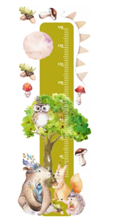 Obrázok Meter na stenu - Lesné zvieratká Zelená