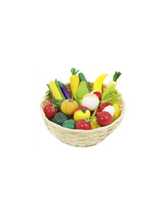 Obrázok Detský obchodík - ovocie a zelenina v košíku, 23 ks
