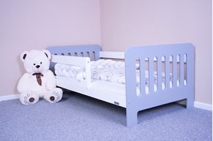 Obrázok Detská posteľ so zábranou New Baby ERIK 160x80 cm bielo-šedá