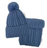 Obrázok z Zimná čiapka s brmbolcom + komínček - modrá, jeans, veľ. 48 - 52cm