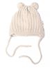 Obrázok z Zimná čiapka na zaväzovanie s brmbolcami + šál, - béžová