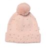 Obrázok z Zimná čiapka s brmbolcom + šál, Pearls, - púdrovo ružová, veľ. 54/58
