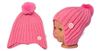 Obrázok z Detská zimná čiapka s brmbolcom Smile, - ružová, veľ. 48 - 54 cm