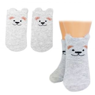 Obrázok Chlapčenské bavlnené ponožky Psík 3D - šedé - 1 pár