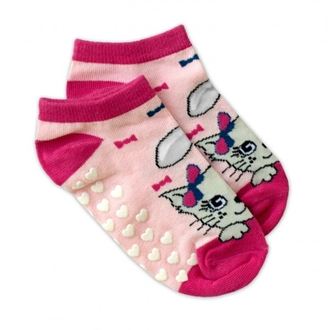 Obrázok z Detské ponožky s ABS Mačka - sv. ružové