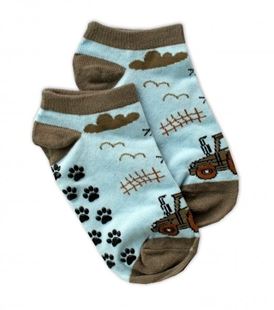 Obrázok Detské ponožky s ABS Traktor - modrý
