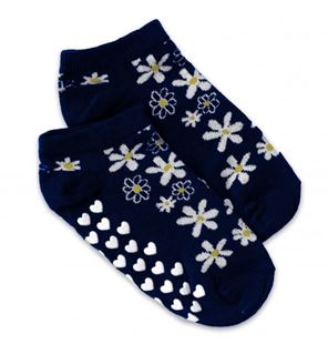 Obrázok Detské ponožky s ABS Kvetinky - tm. modré