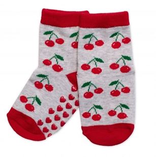 Obrázok Detské ponožky s ABS Čerešne - šedé