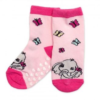 Obrázok z Detské ponožky s ABS Sloník - ružové