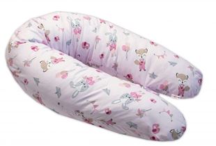 Obrázok Dojčiace bavlnený vankúš - relaxačná poduška Líška a zajac, ružový