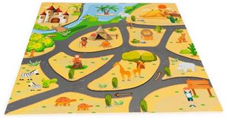 Obrázok z Detské penové puzzle 93,5 x93, 5cm, hracia deka, podložka na zem Safari, 9 dielov, ECO Toys