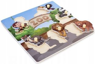 Obrázok Drevené zábavné, vkladacie puzzle - Zoo - 6 dielikov
