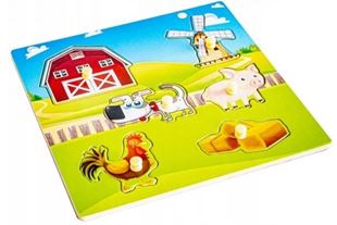 Obrázok Drevené zábavné, vkladacie puzzle - Farma - 6 dielikov