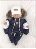 Obrázok z Zimná kombinéza s dvojitým zipsom, kapucňou a kožušinou + rukavičky, Angel - granát