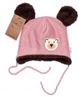 Obrázok z Pletená zimná čiapka s kožúškom a šatkou Teddy Bear, , ružová