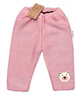 Obrázok z Oteplené pletené nohavice Teddy Bear, , dvojvrstvové, ružové