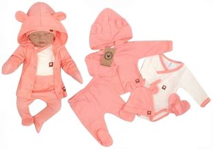 Obrázok Sada do pôrodnice 5D, body, polodupačky, kabátik, čiapočka, rukavičky Z&amp;Z, marhuľa
