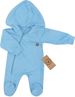 Obrázok z Detský teplákový overal so šľapkami, kapucňou a vreckom, modrý