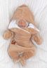 Obrázok z Zimný dojčenský velúrový overal s bavlnenou podšívkou - béžový
