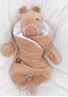 Obrázok z Zimný dojčenský velúrový overal s bavlnenou podšívkou - béžový