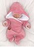 Obrázok z Zimný dojčenský velúrový overal s bavlnenou podšívkou - púdrový