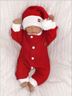 Obrázok z 2 - dielna sada Pletený overal + čiapočka Baby Santa, červený