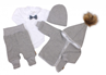 Obrázok z 5 - dielna Luxusná dojčenská súpravička s motýlikom Elegan, šedá