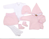 Obrázok z 6 - dielna sada kabátik, body, sukne, pančuchy, topánky, čiapočka - ružová, biela