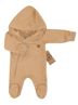 Obrázok z Detský teplákový overal so šľapkami, kapucňou a vreckom, béžový