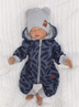 Obrázok z Detský teplákový overal s kapucňou, Pierka, modrý