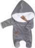 Obrázok z Zimný dojčenský velúrový overal s bavlnenou podšívkou - šedý