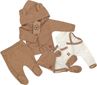 Obrázok z Sada do pôrodnice 5D, body, polodupačky, kabátik, čiapočka, rukavičky - hnedá