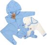 Obrázok z Sada do pôrodnice 5D, body, polodupačky, kabátik, čiapočka, rukavičky - modrá