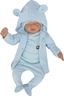 Obrázok z Sada do pôrodnice 4D, rebrovaná, body, polodupačky, kabátik a čiapočka, modrá