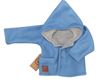 Obrázok z Pletený, obojstranný svetrík, kabátik s kapucňou, modro - šedý