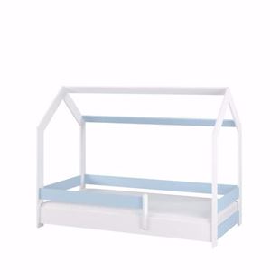 Obrázok Detská posteľ Domček 160x80 cm Biela + Modrá
