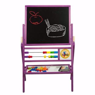Obrázok Detská otočná magnetická tabuľa 3v1 fialová - výška 89 cm