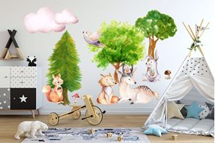 Obrázok Samolepka na stenu Lesné zvieratká
