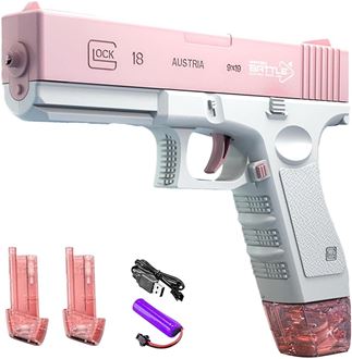 Obrázok z Automatická vodná pištoľ Spray so zásobníkmi ružová