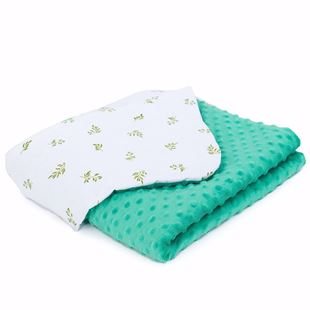 Obrázok Detská deka Lístočky Minky 75x100 cm Zelená