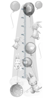Obrázok z Meter na stenu - Zajačikov a balóniky Sivá